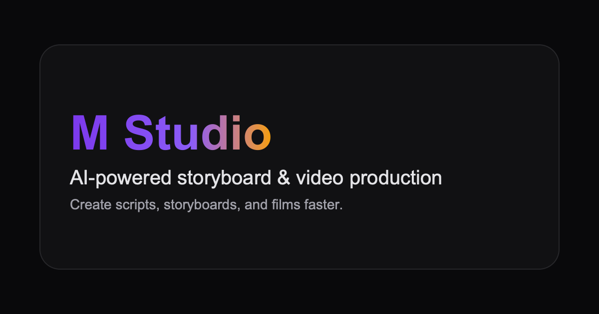 MStudio AI filmmaking platform from script to storyboard and cinematic video
