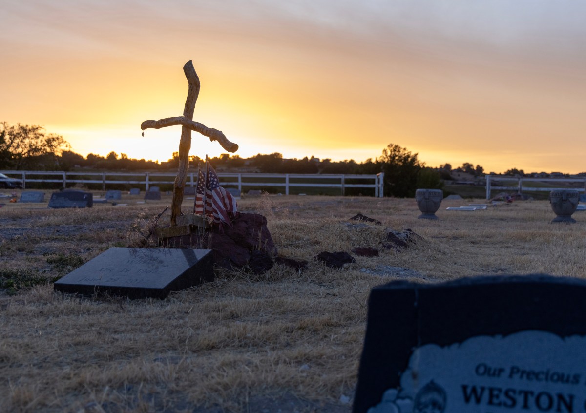Graves at a cemetery used by Idaho's Followers of Christ community