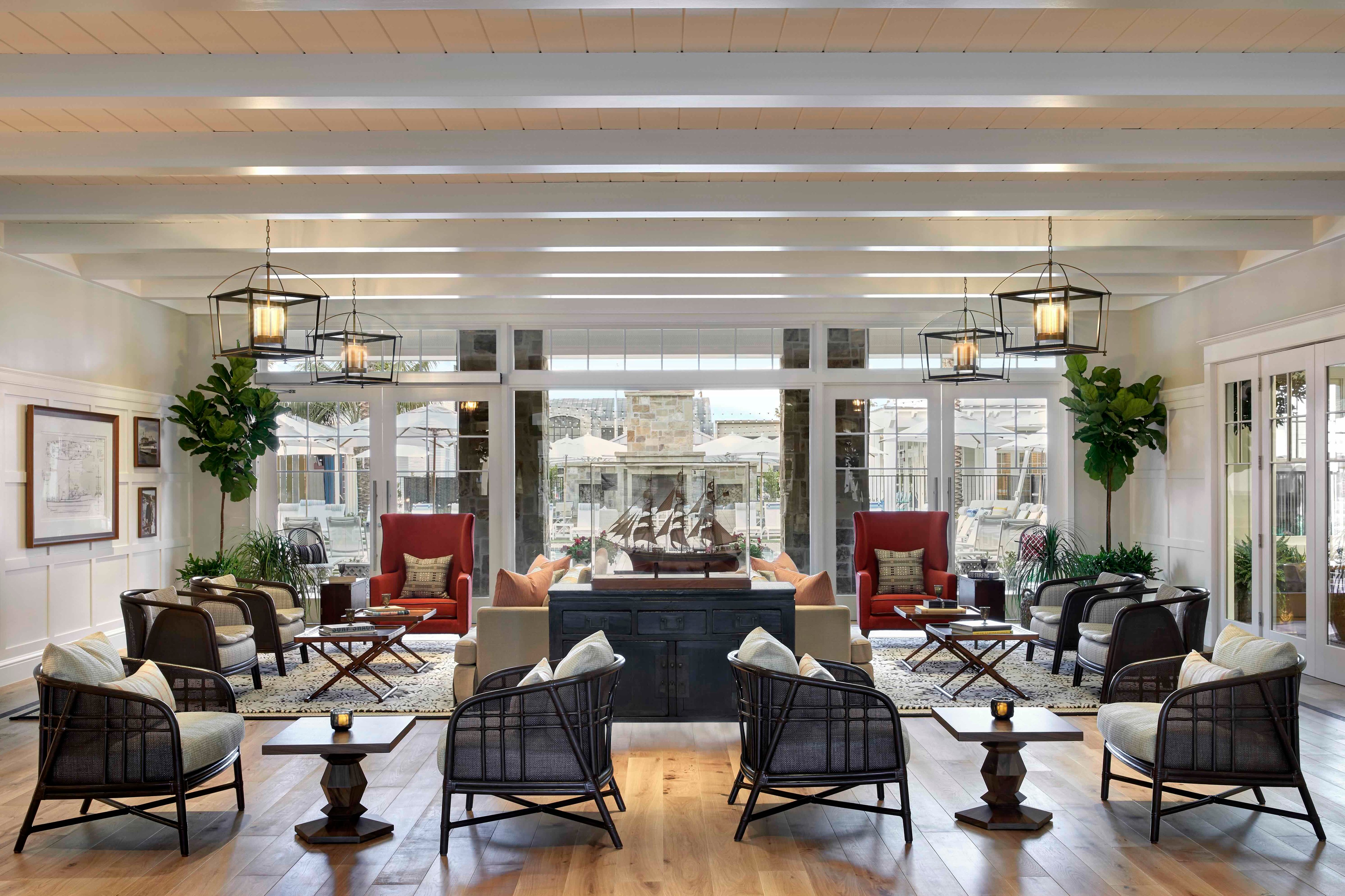 Coastal-style lobby at Lido House