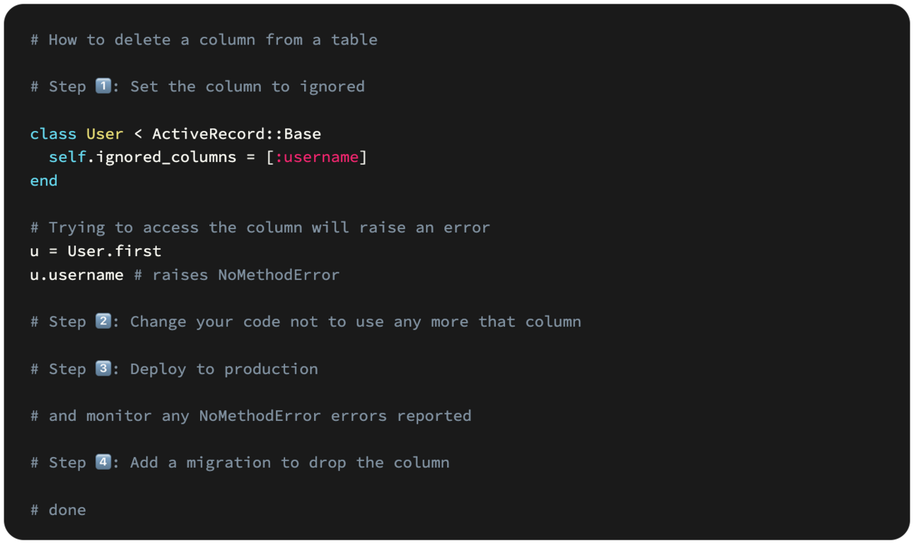 How to safely remove a column in Rails
