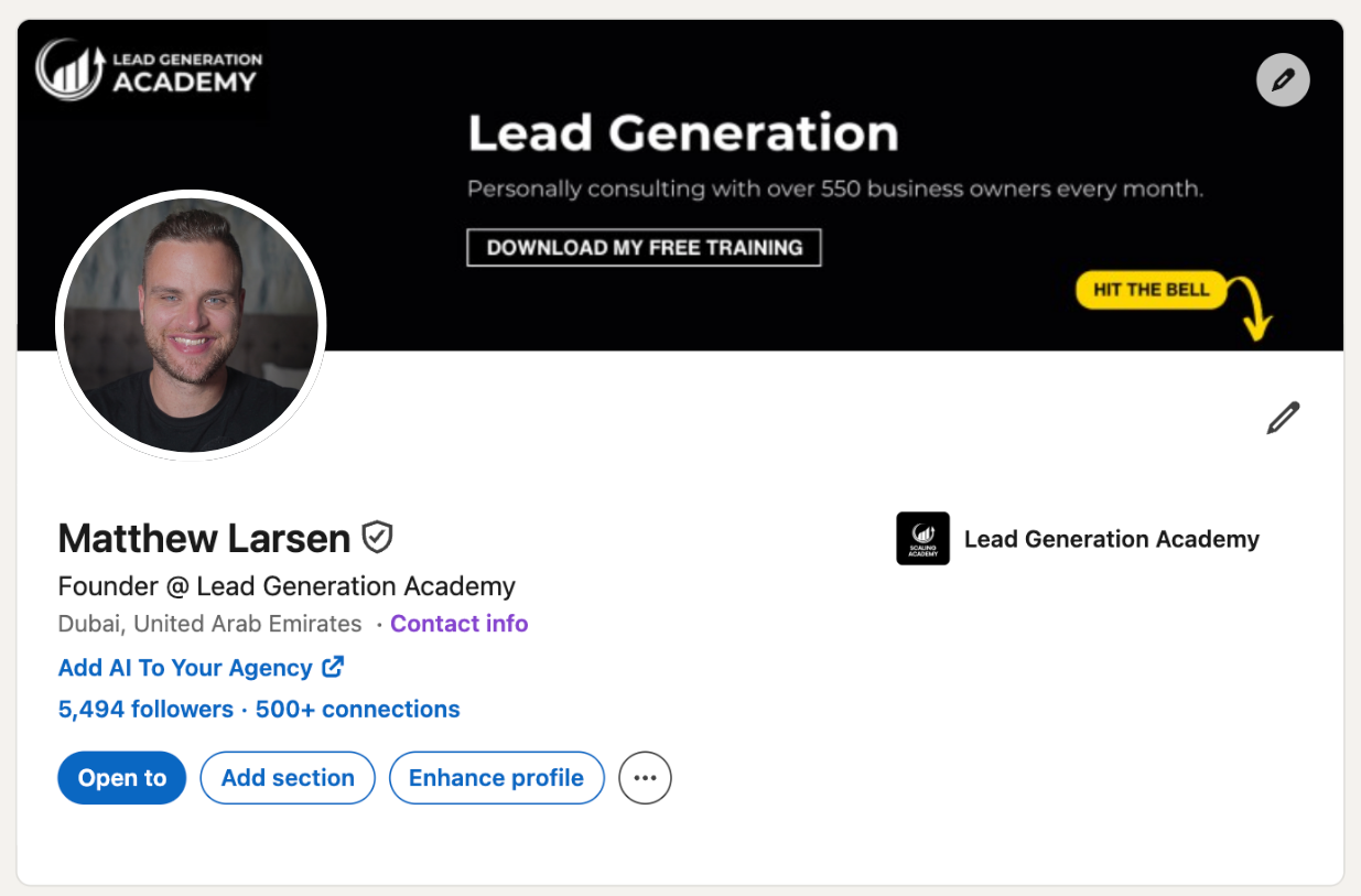 Matthew Larsen LinkedIn profile