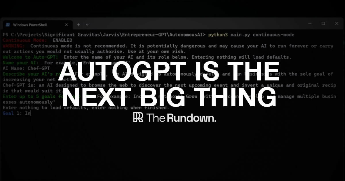 ๐ค AutoGPT is the next big thing in AI