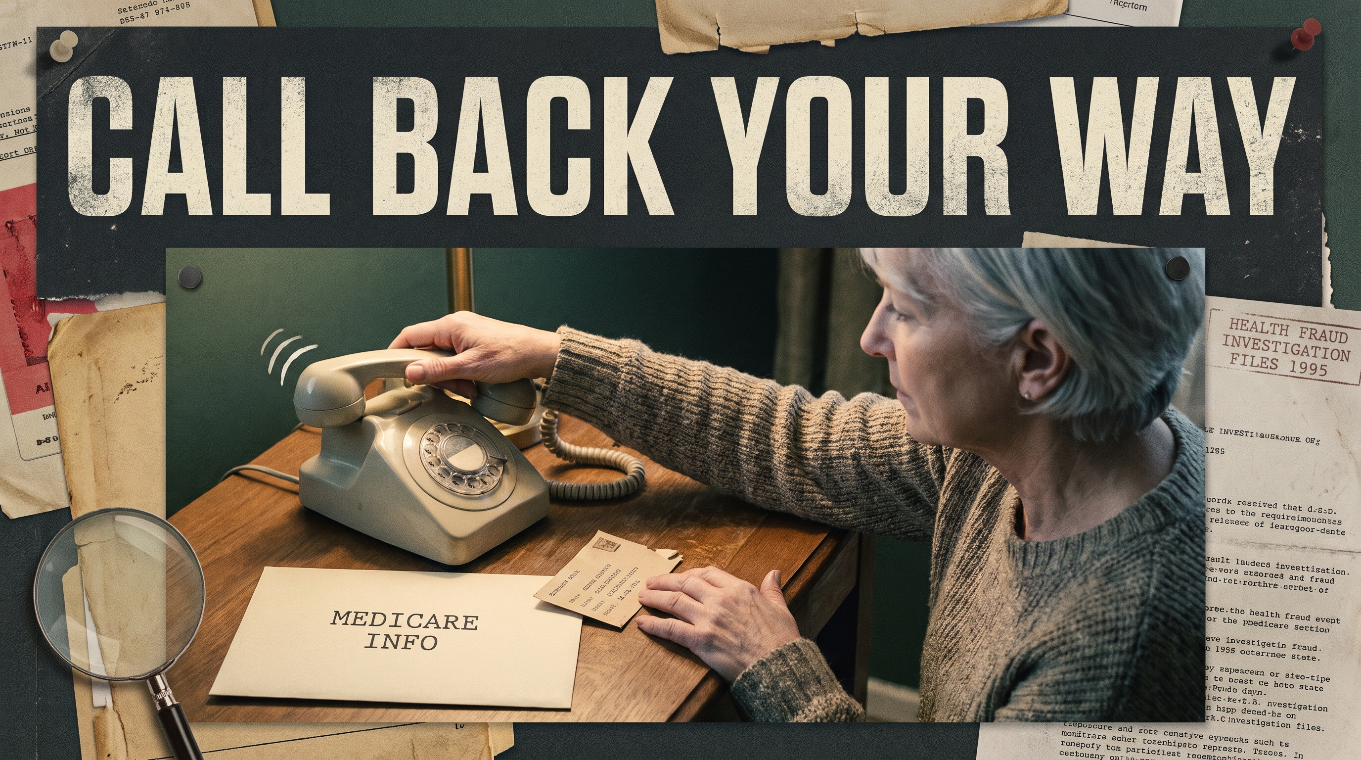 Illustrative documentary collage: CALL BACK YOUR WAY