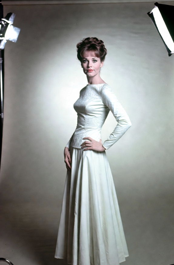 Classic 1960s studio portrait with calm vintage glamour