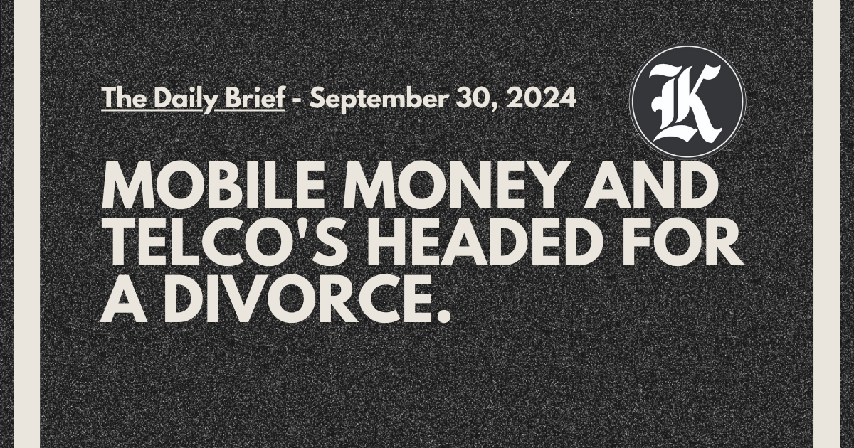 Mobile money and telco's headed for a divorce.