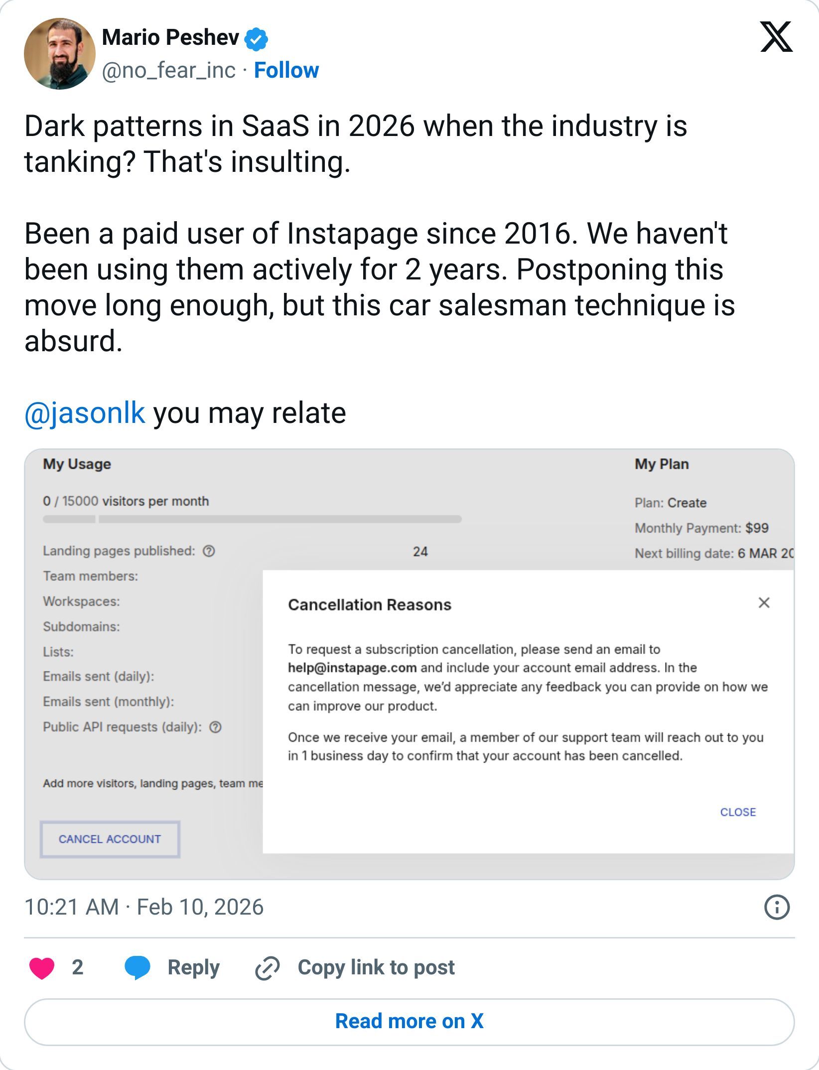Tweet screenshot