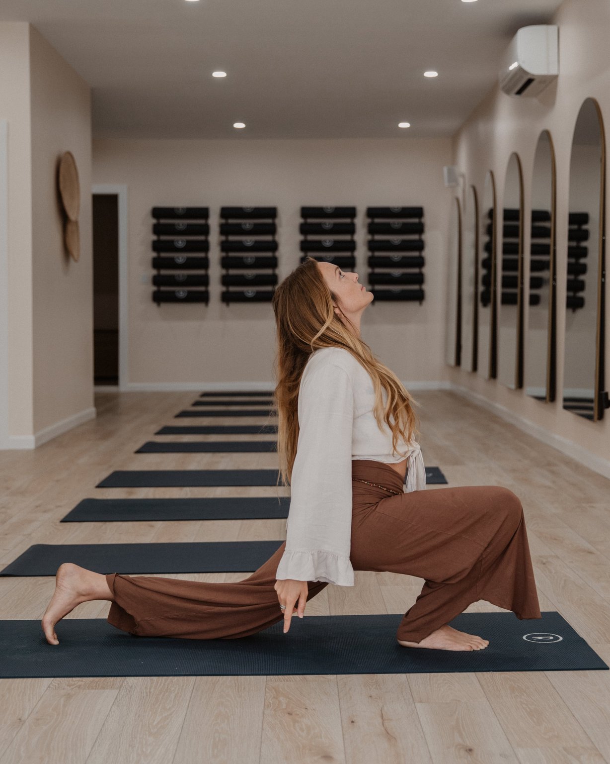 Yoga practice in The Studio at The Rockaway Hotel + Spa
