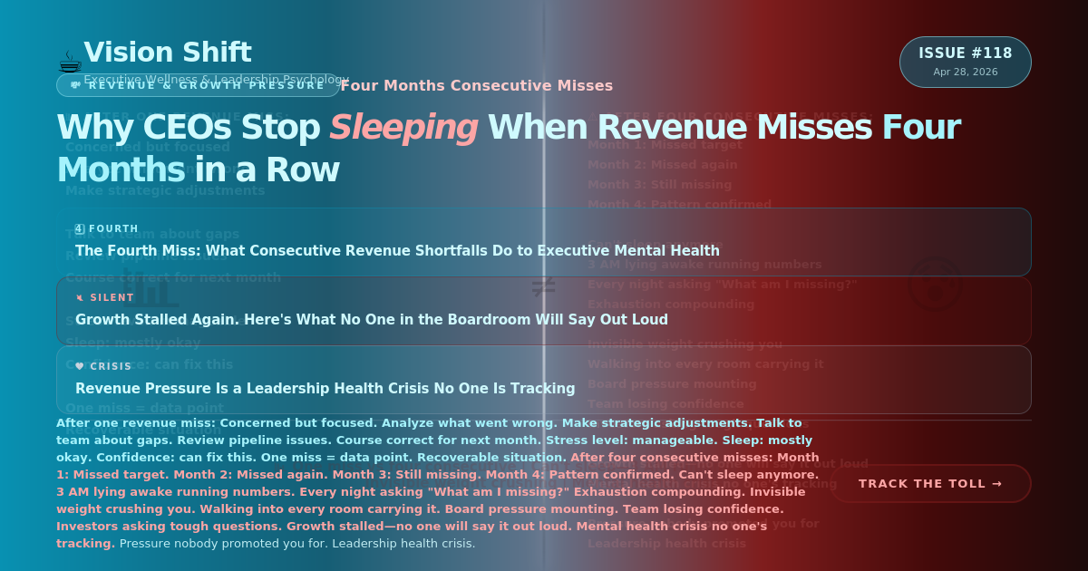 Image for article The Executive Collapse Nobody Tracks Revenue Pressure and the Leadership Health Crisis