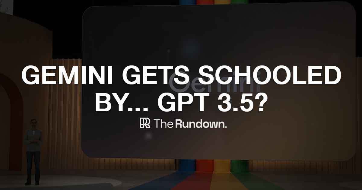 Gemini gets schooled by... GPT 3.5?