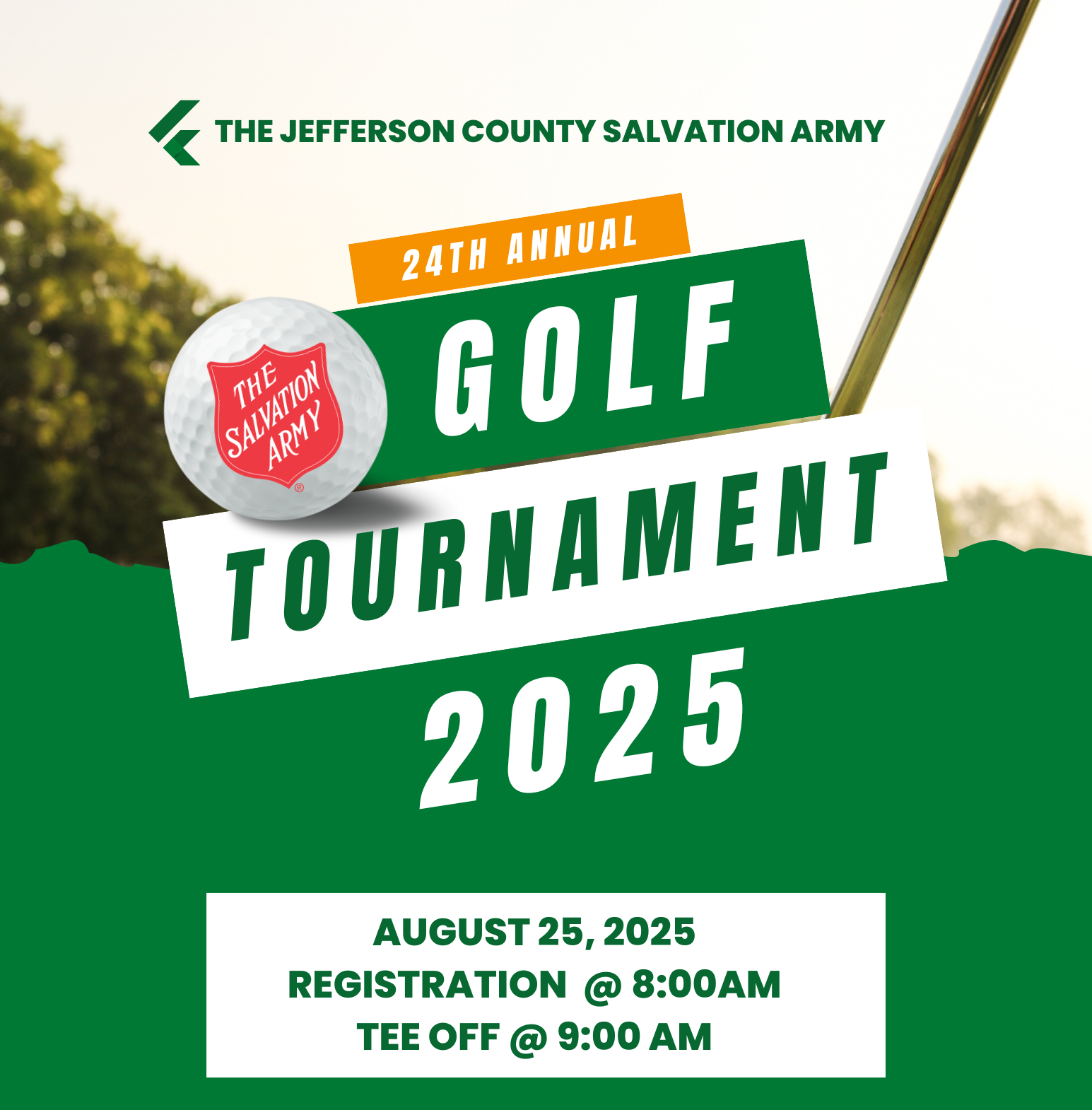 The Salvation Army Golf Tournament August 25th