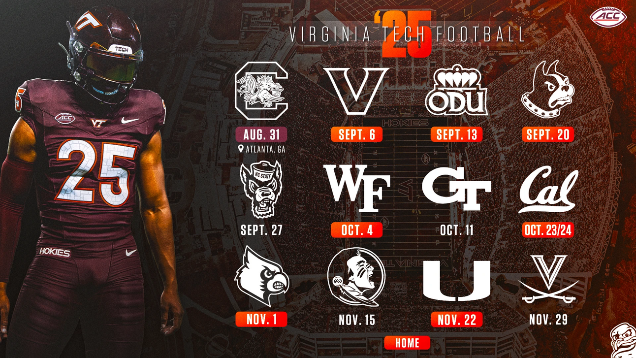 Virginia Tech Hokies 2025 Football Schedule Image 
