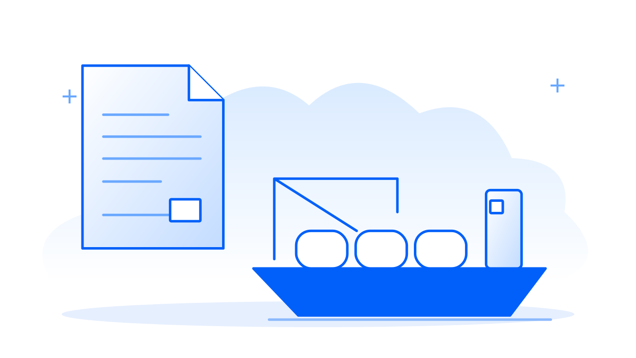 Investor Call editorial illustration: contract and cargo (conceptual, not a data chart)