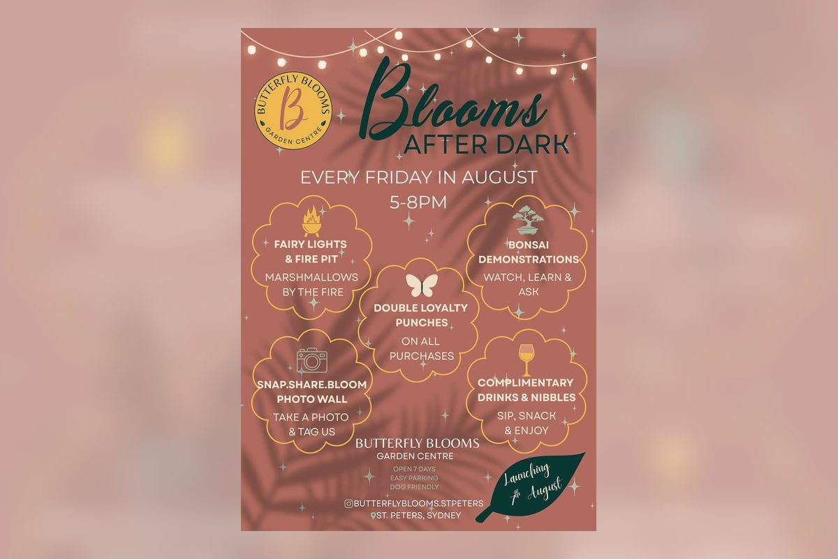 Blooms After Dark at Butterfly Blooms Garden Centre St Peters