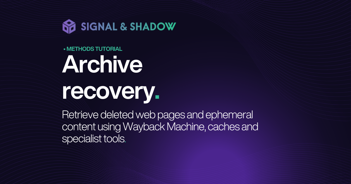 Archive recovery