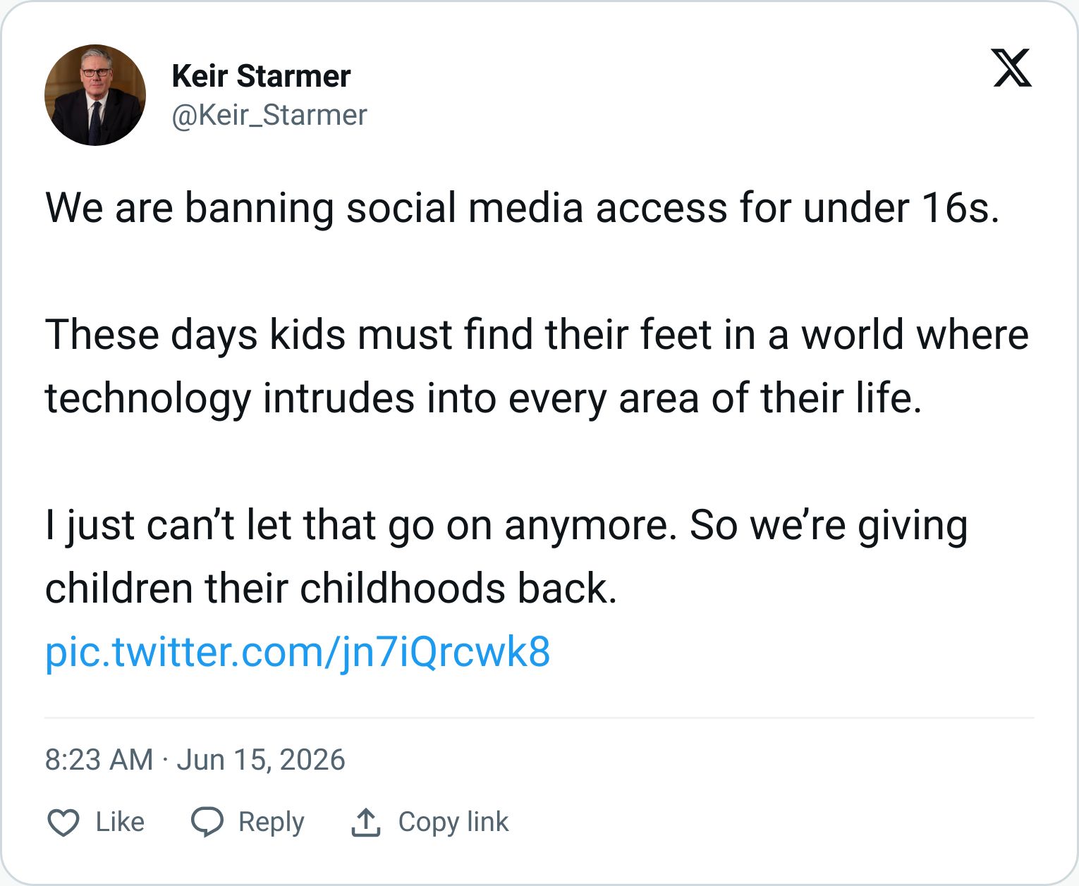 Tweet screenshot