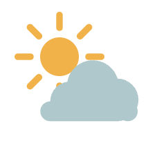 Partly cloudy