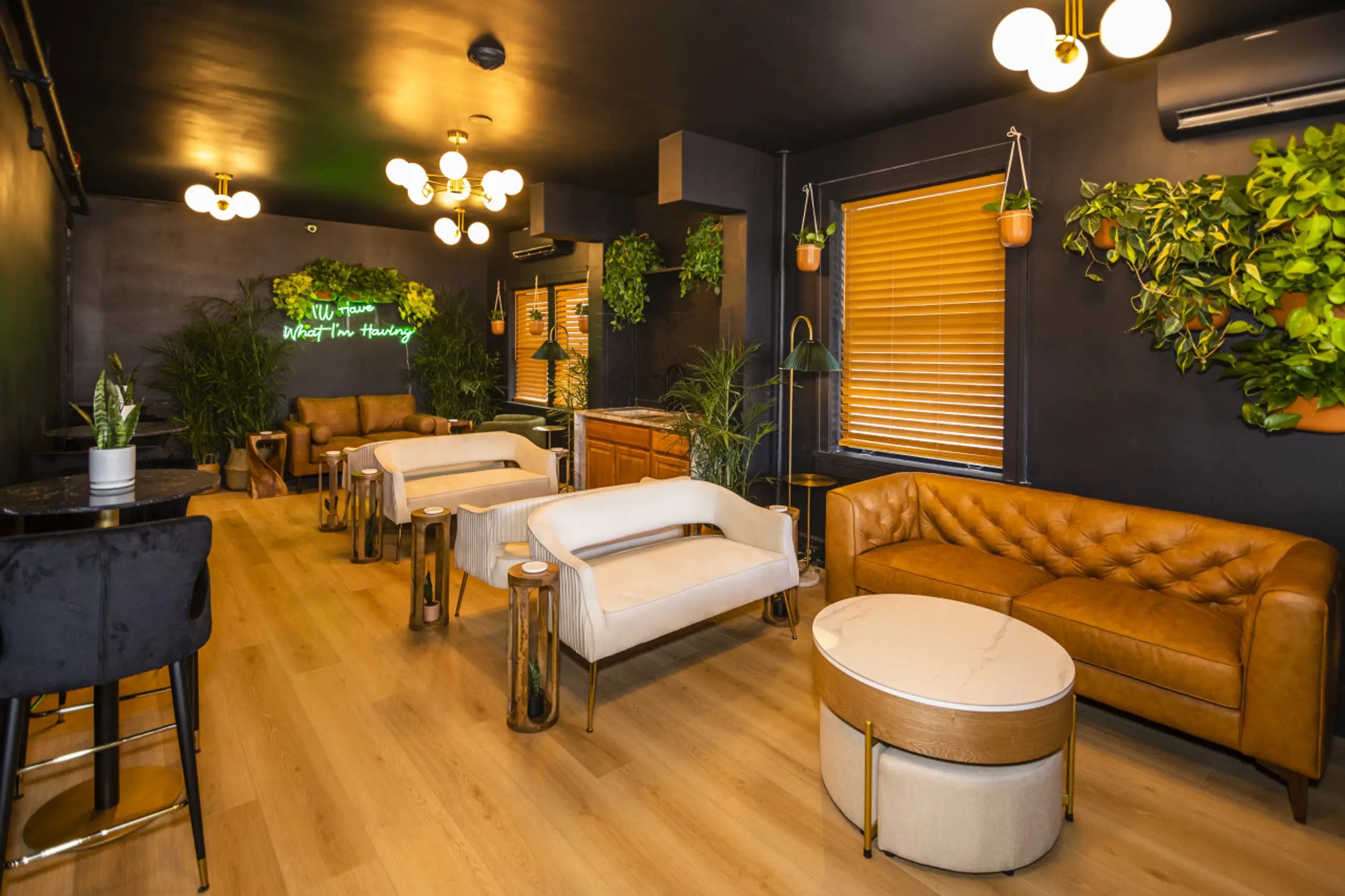 Leather sofa and lounge seating at The 1888 Hotel