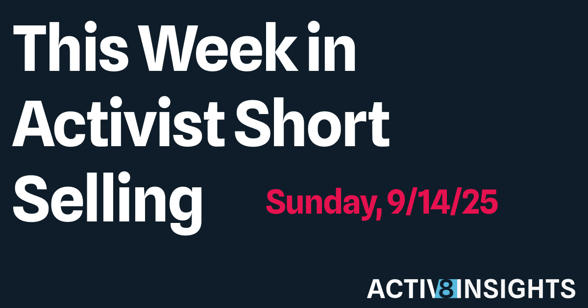 Weekly Wrap-Up: Sunday, 09/14/2025  