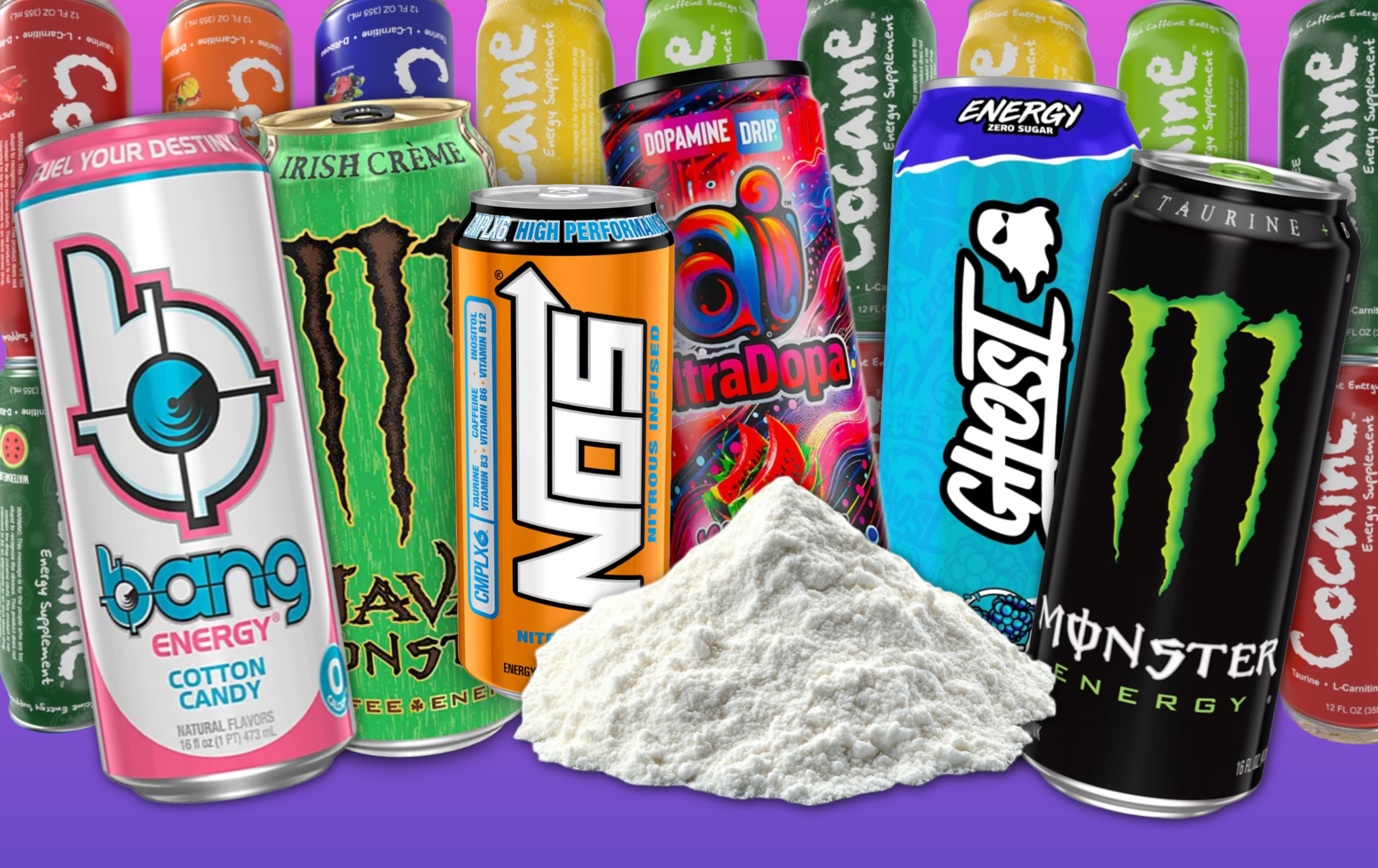Illustration of stimulant use and overwork