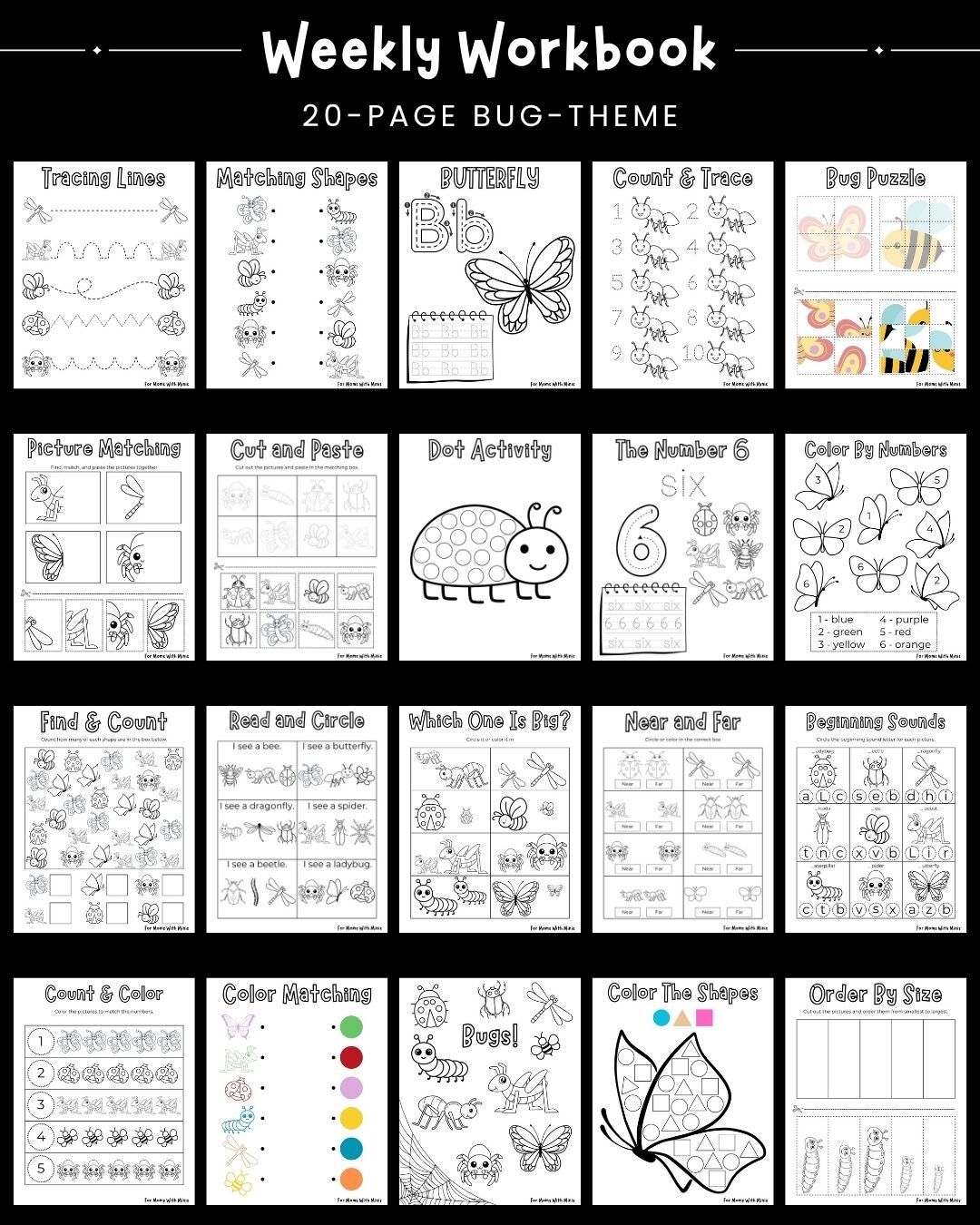 Bugweek Worksheet Bug Theme Workbook