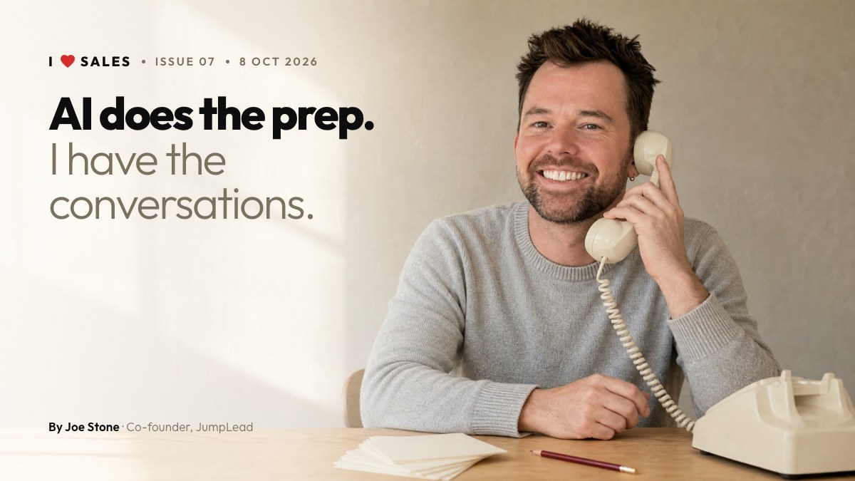 I Love Sales, issue 7: AI does the prep. I have the conversations.