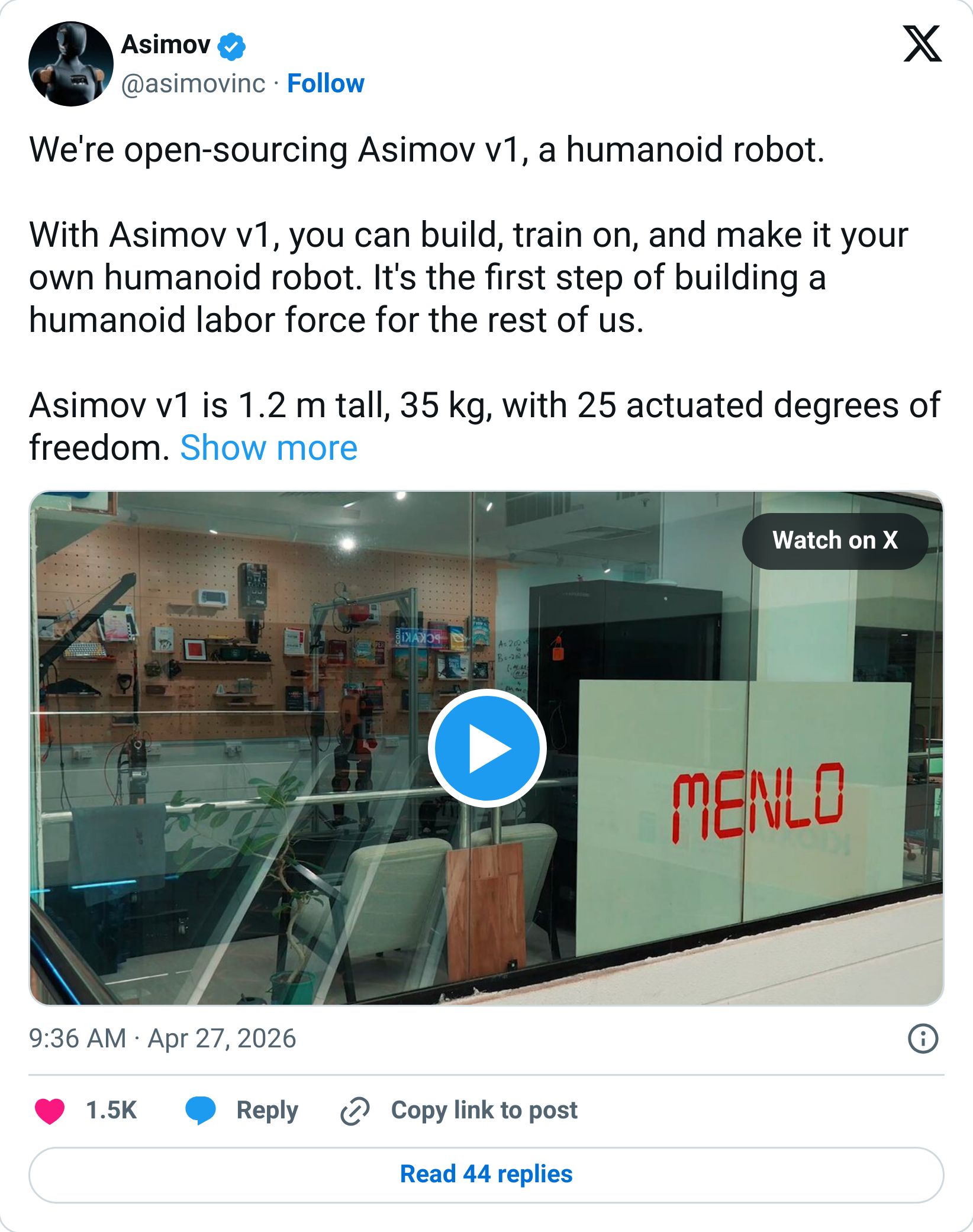 Tweet screenshot