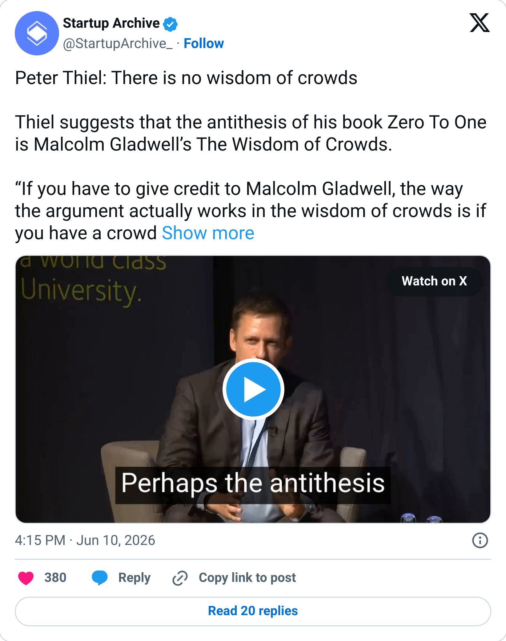 Tweet screenshot