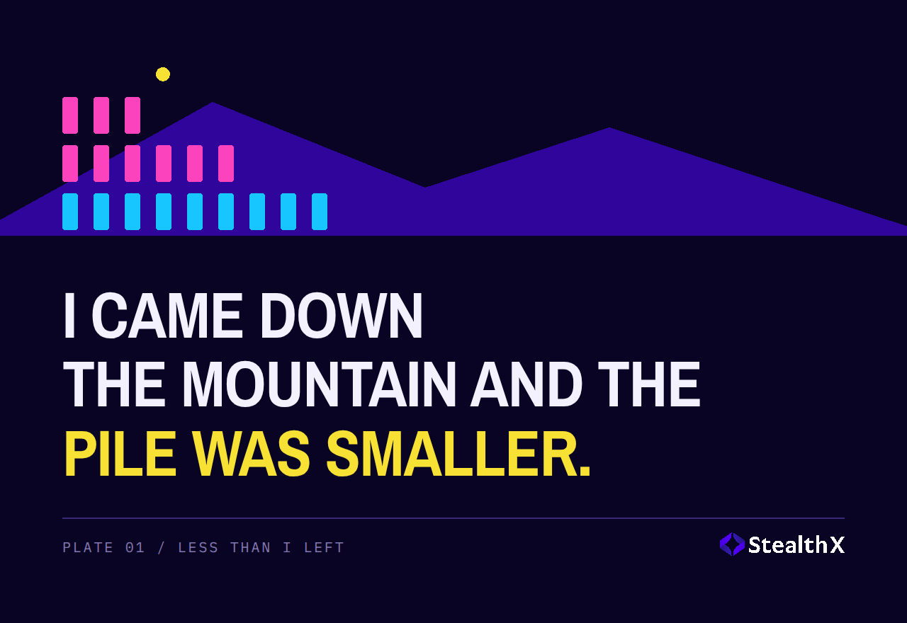I came back down the mountain and the pile was smaller