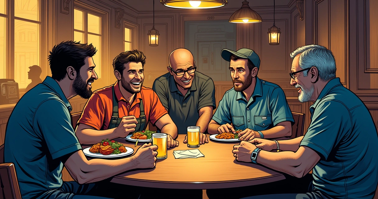Trades owners at a Trades Room dinner