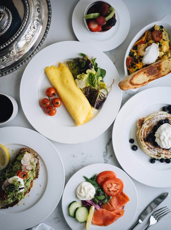 Gourmet breakfast dishes served at Wickwood Inn