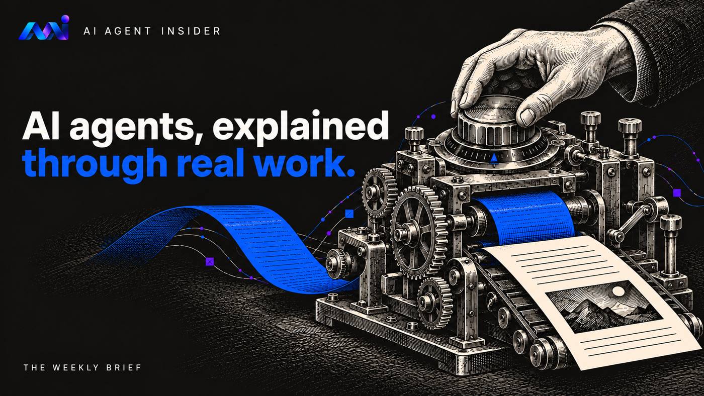 Engraved machine with a human-controlled dial, illustrating AI agents at work