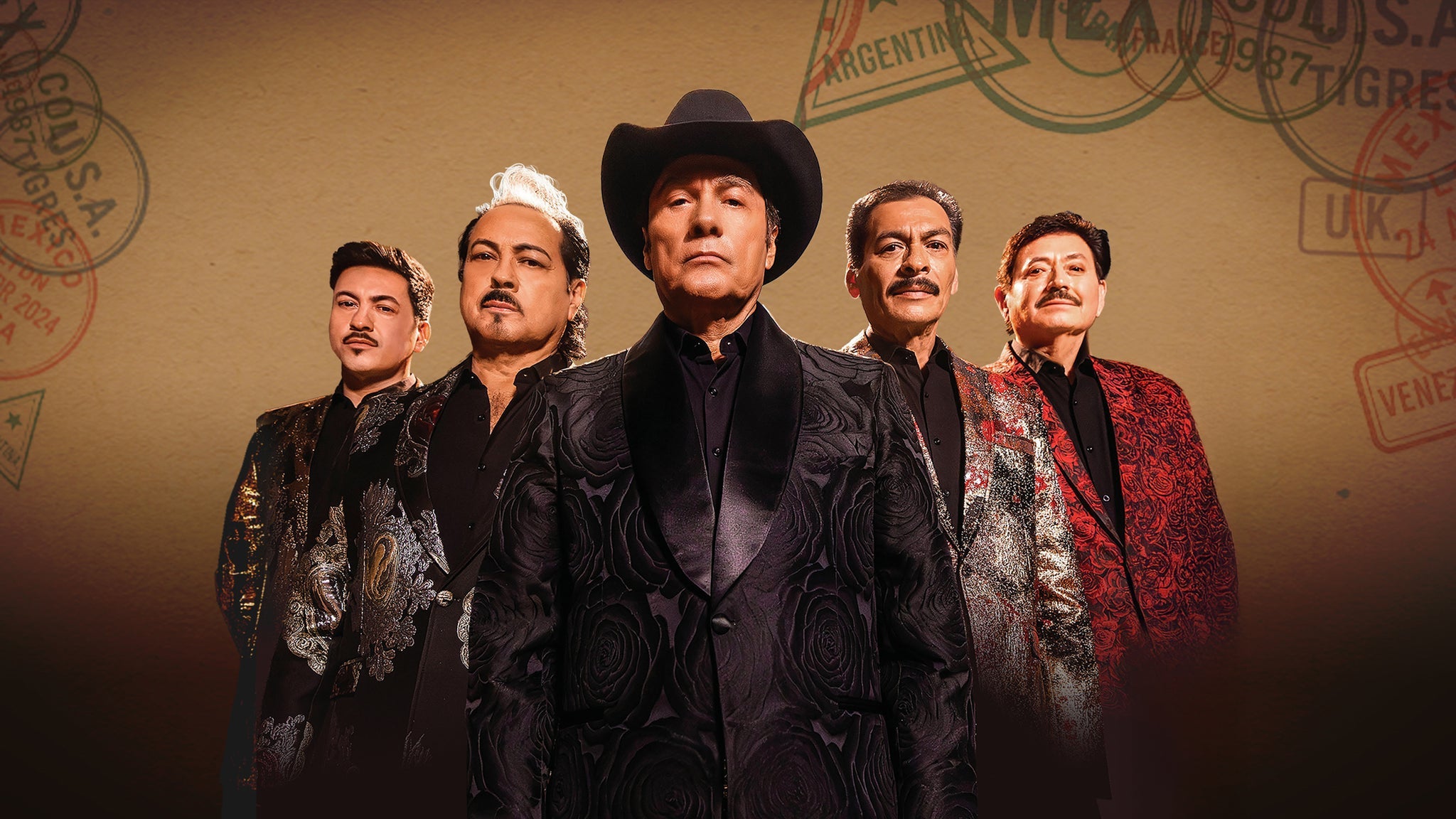 Los Tigres del Norte promotional group portrait