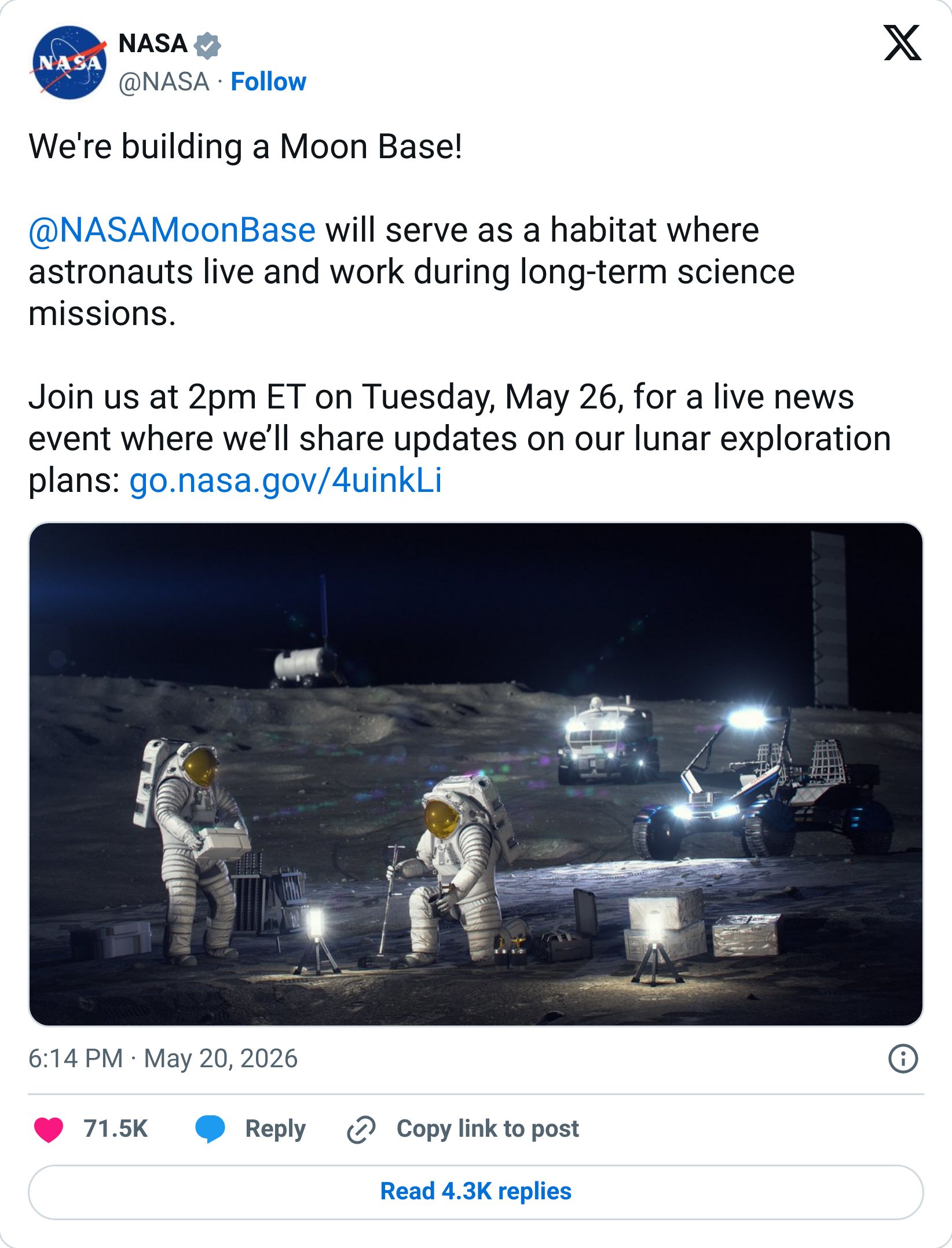 Tweet screenshot
