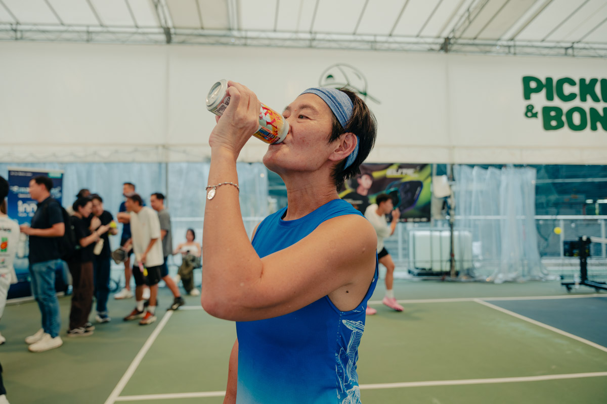 One of our top ladies, Foo Pin, partnered Gabe in a game. Victory sure does taste sweeeet!