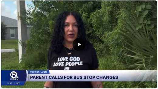 Port St. Lucie parent raises safety concerns over bus stop (WPTV News)