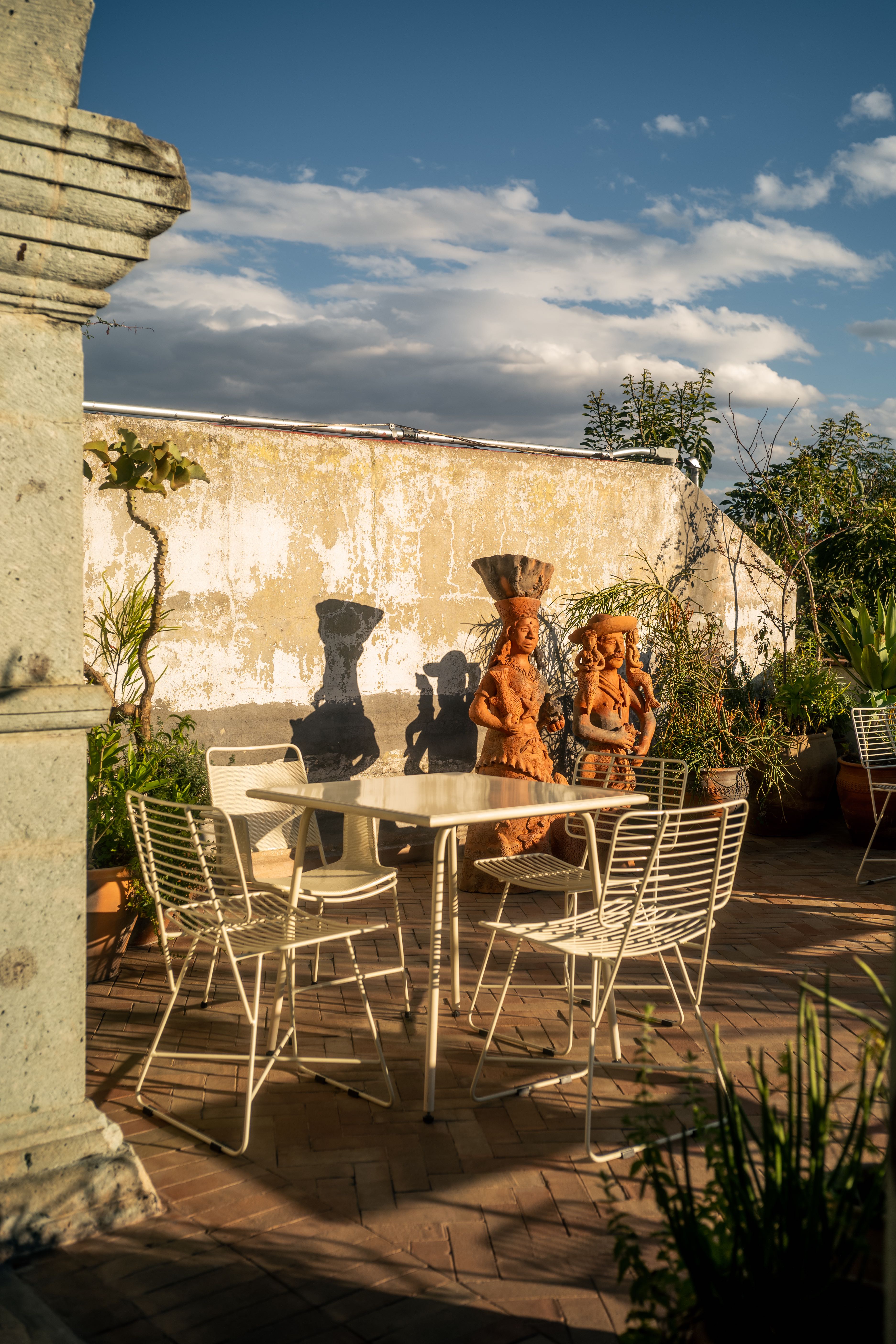 The sunlit rooftop at Casa Antonieta in Oaxaca
