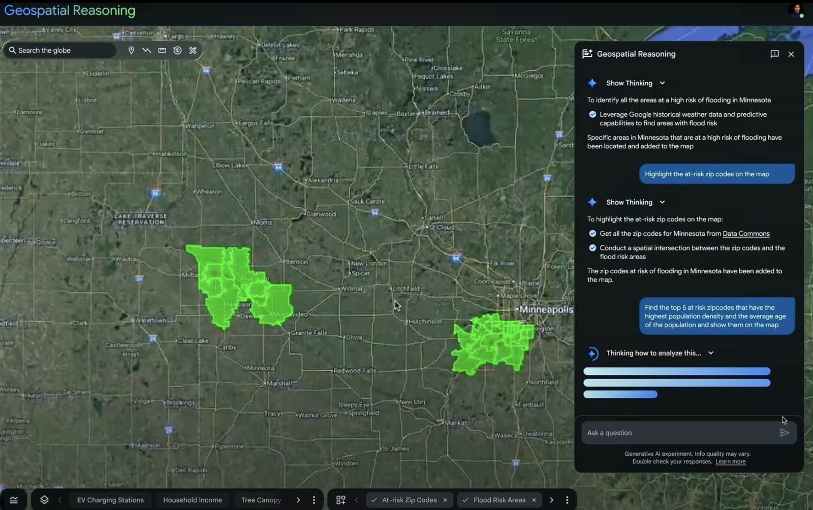 Google Geospatial AI Reasoning