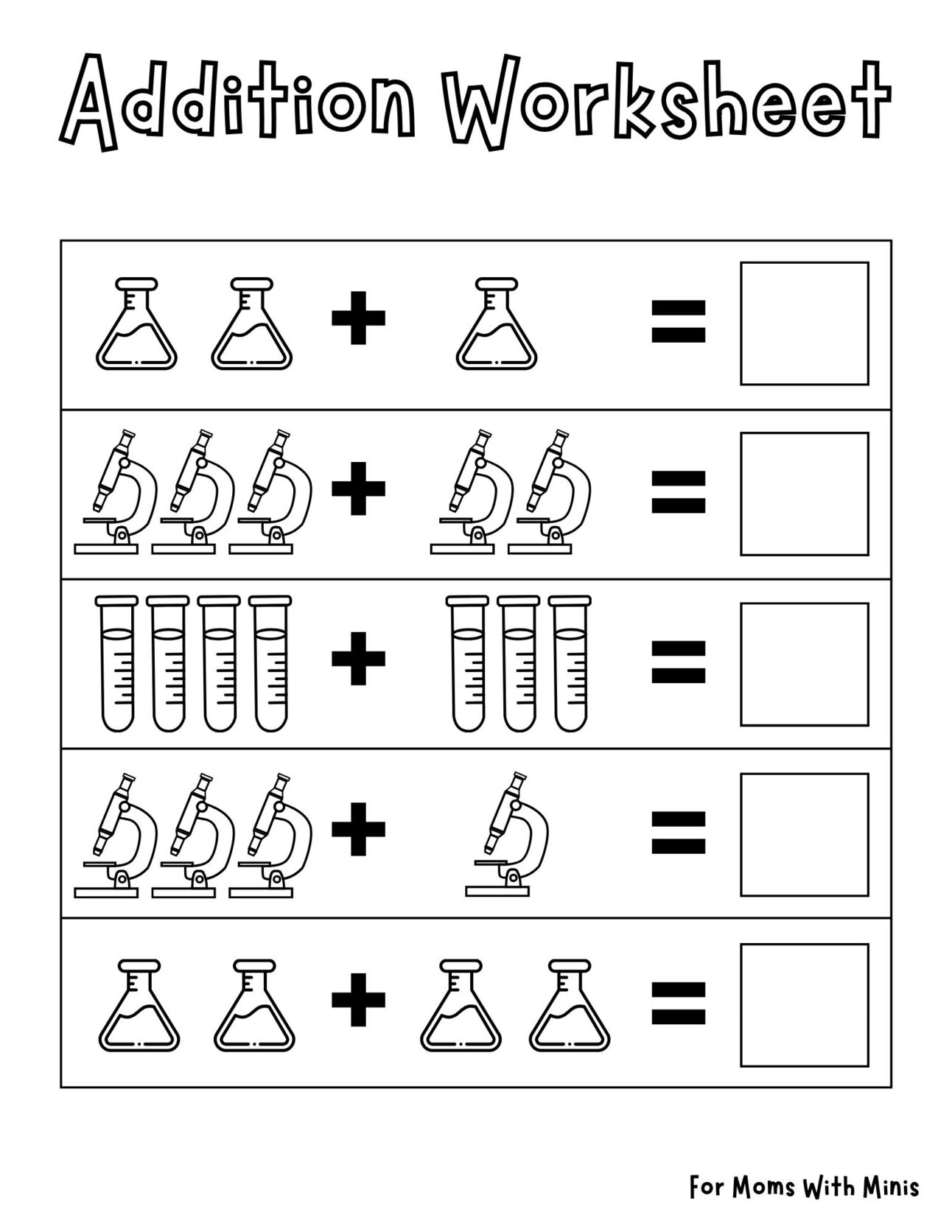 Science Addition Practice Worksheet