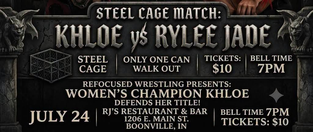Refocused Wrestling’s Steel Cage Clash Invades Boonville