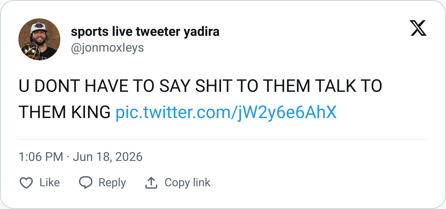 Tweet screenshot