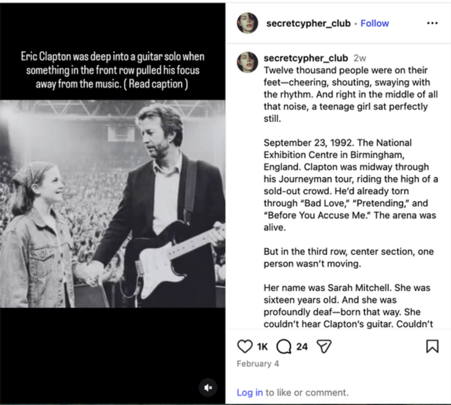 A musician on stage with a teenage fan beside him, an AI-generated image built to accompany a heartwarming concert story that never actually happened