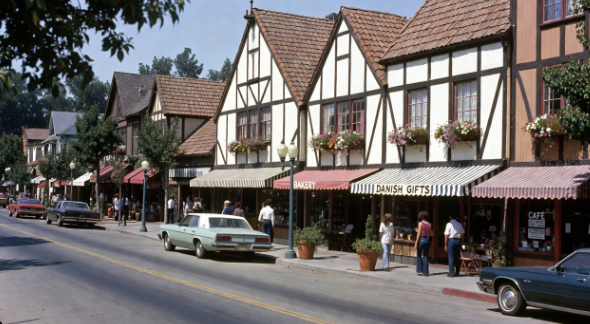 Main Street in Solvang, California, 1976