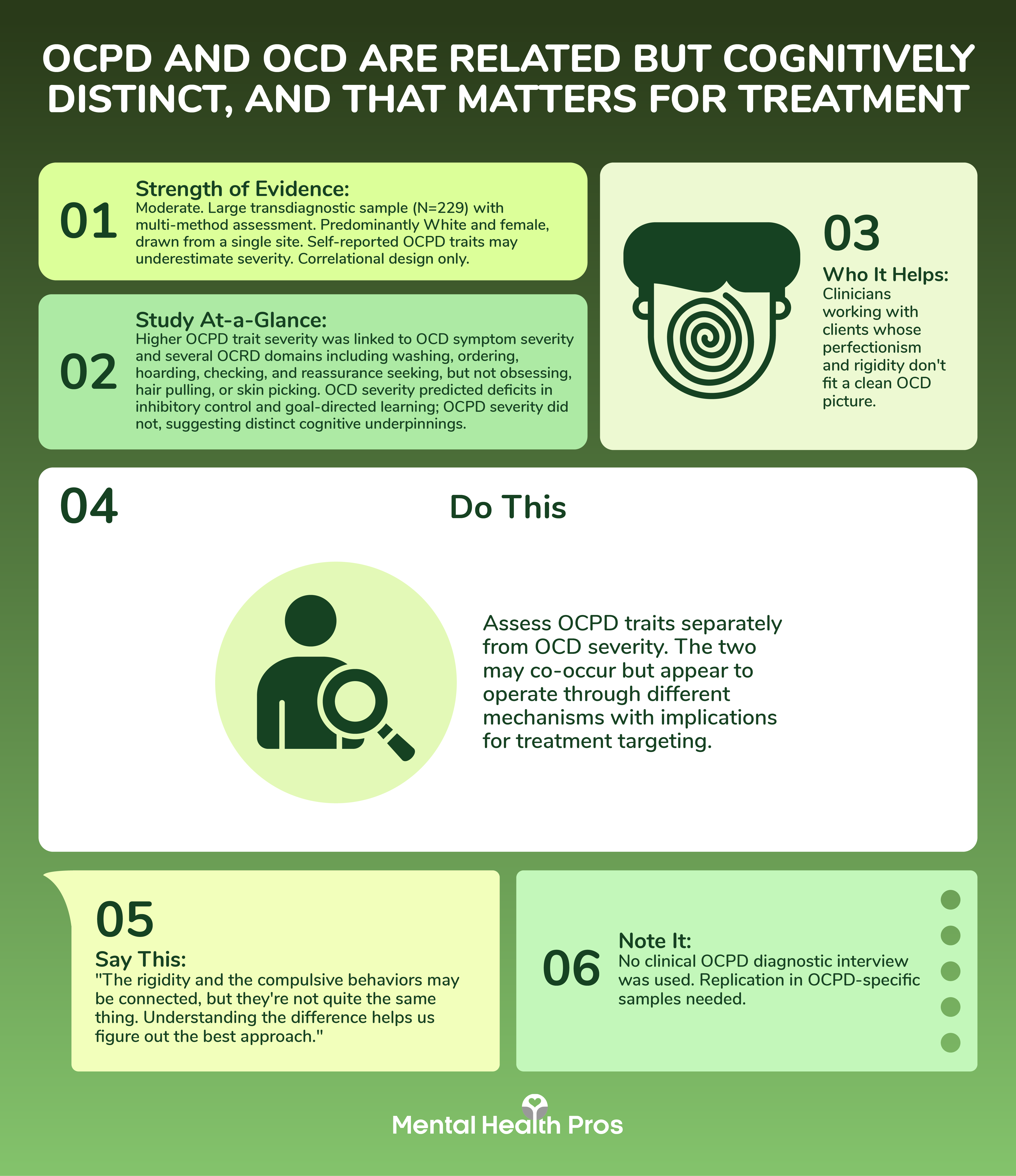 Distinguishing OCPD Clinically