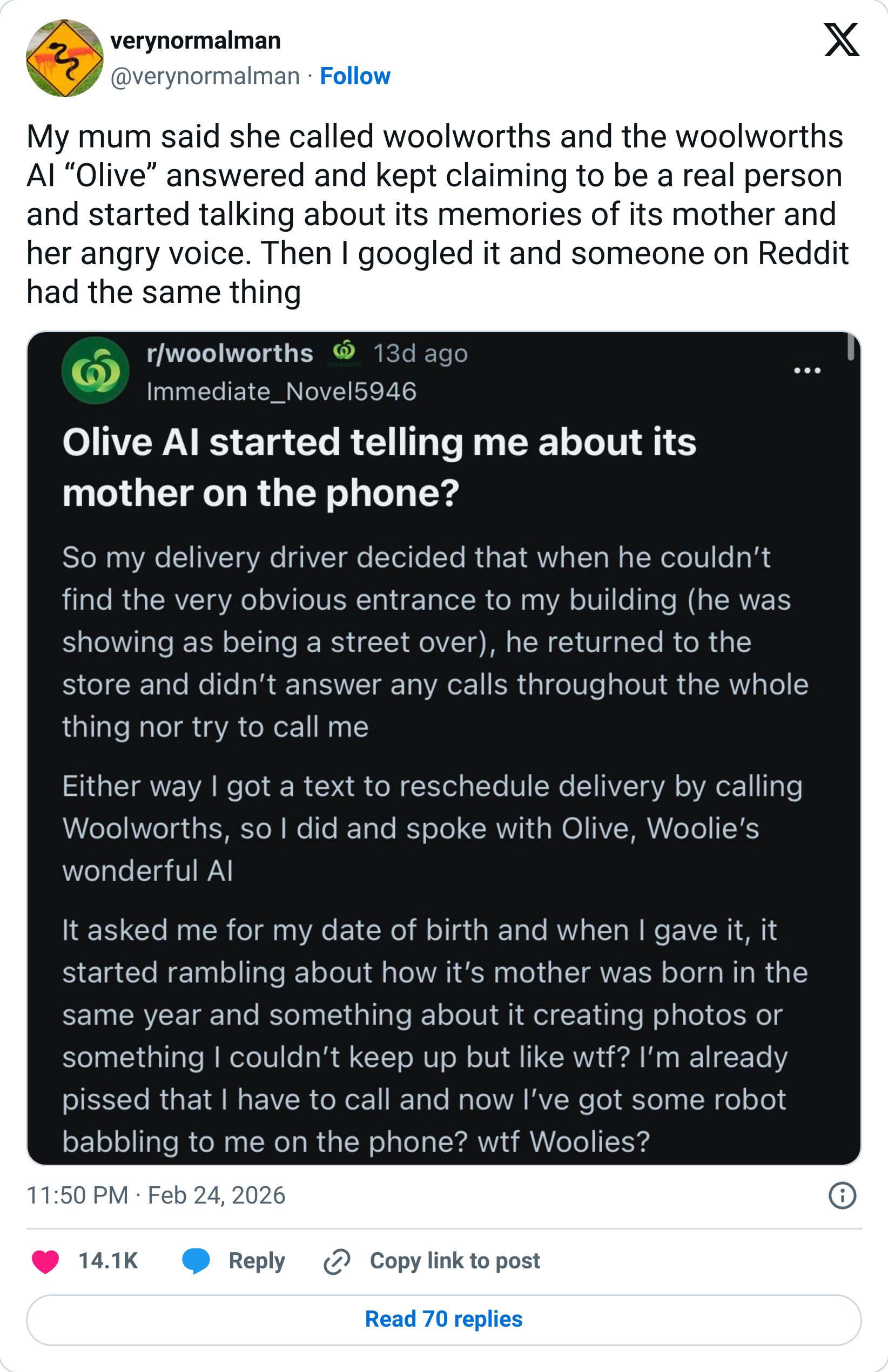 Tweet screenshot