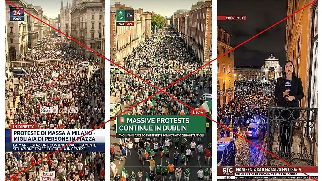 Euronews marks three AI protest news reports as fake