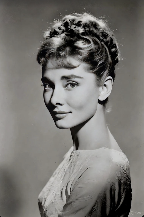 Audrey Hepburn classic studio portrait 1950s
