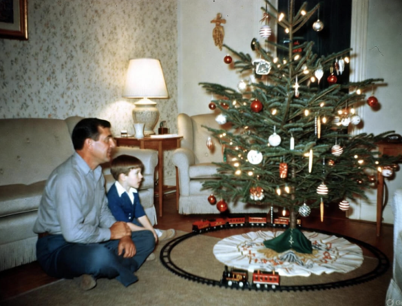 Arthur’s Lionel Train on the Rug, 1955