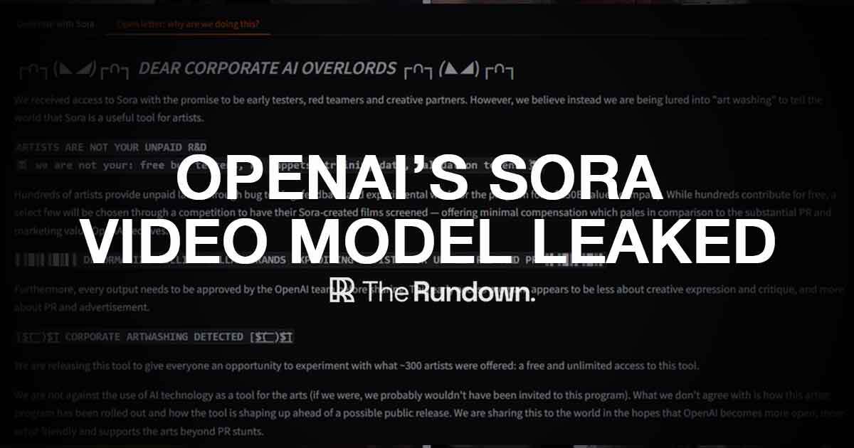 OpenAI’s Sora video model leaked