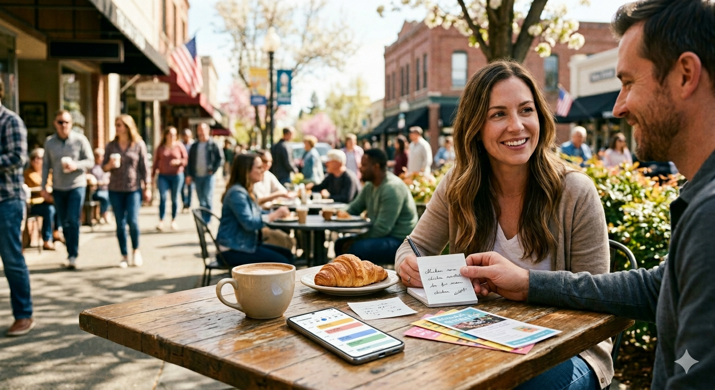 A Friday morning table scene with local event notes for a Roseville weekend.