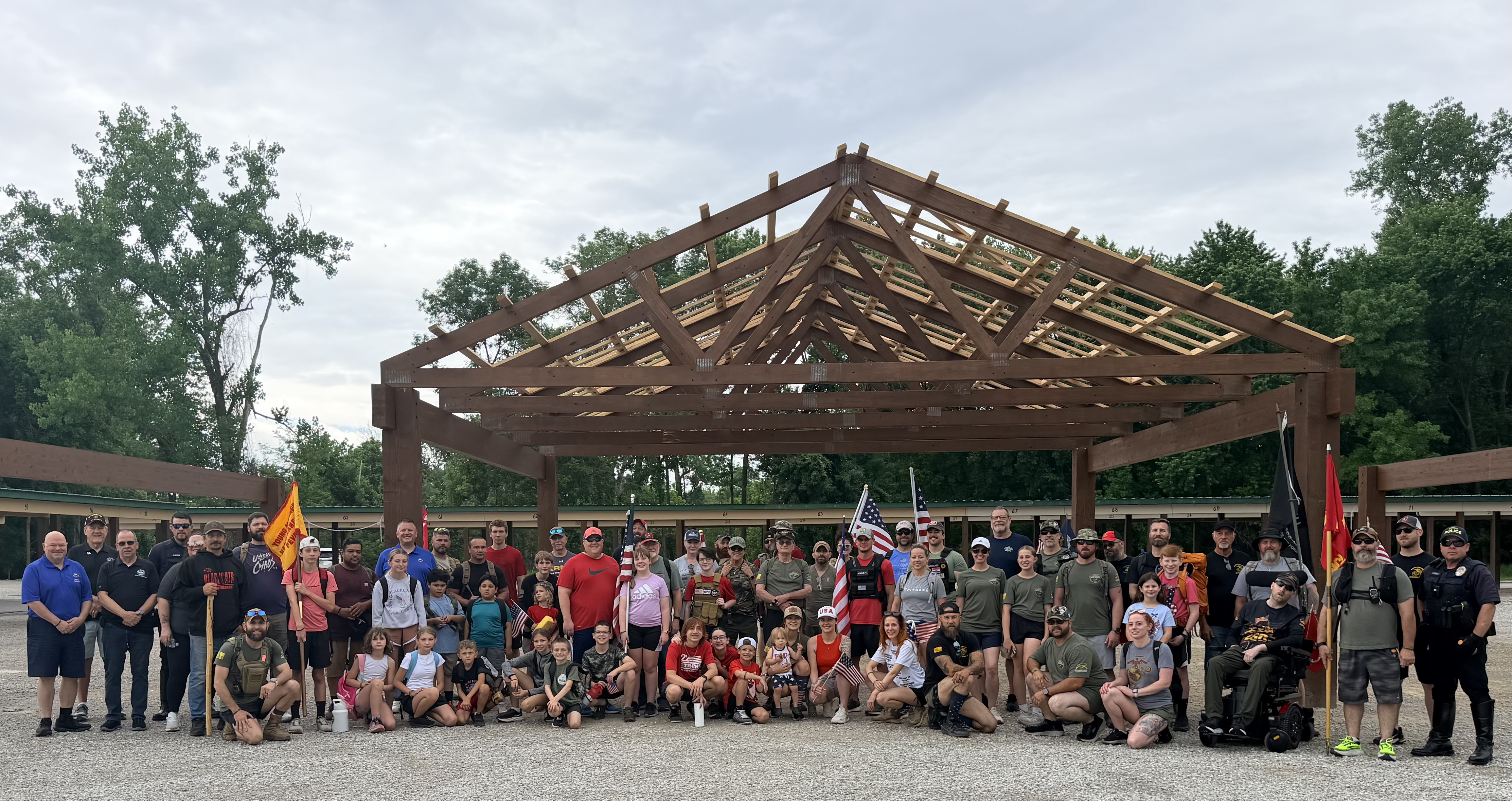 Participants in the second annual Ruck March gathered at Arnold City Park